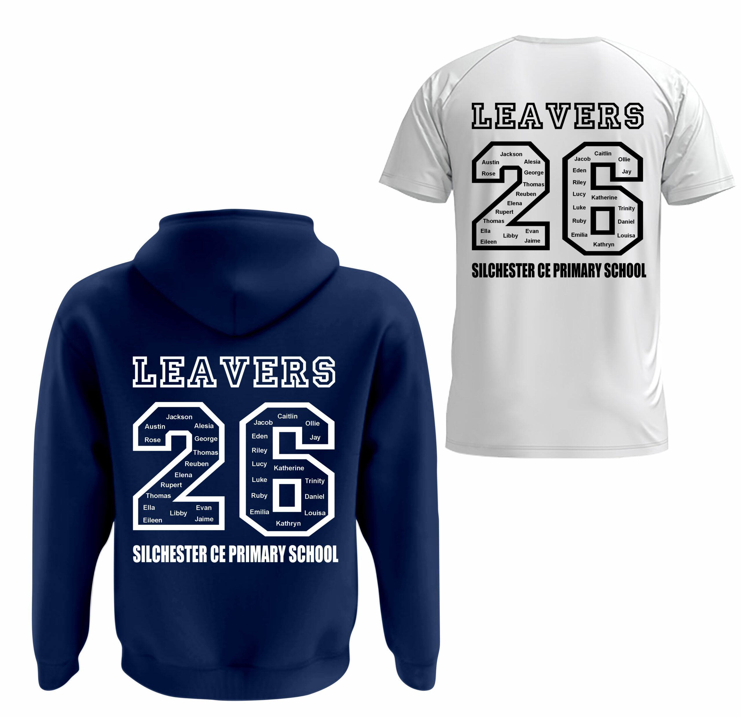 Silchester CE Primary School Leavers Hoodies + T-Shirt ( Navy Blue )
