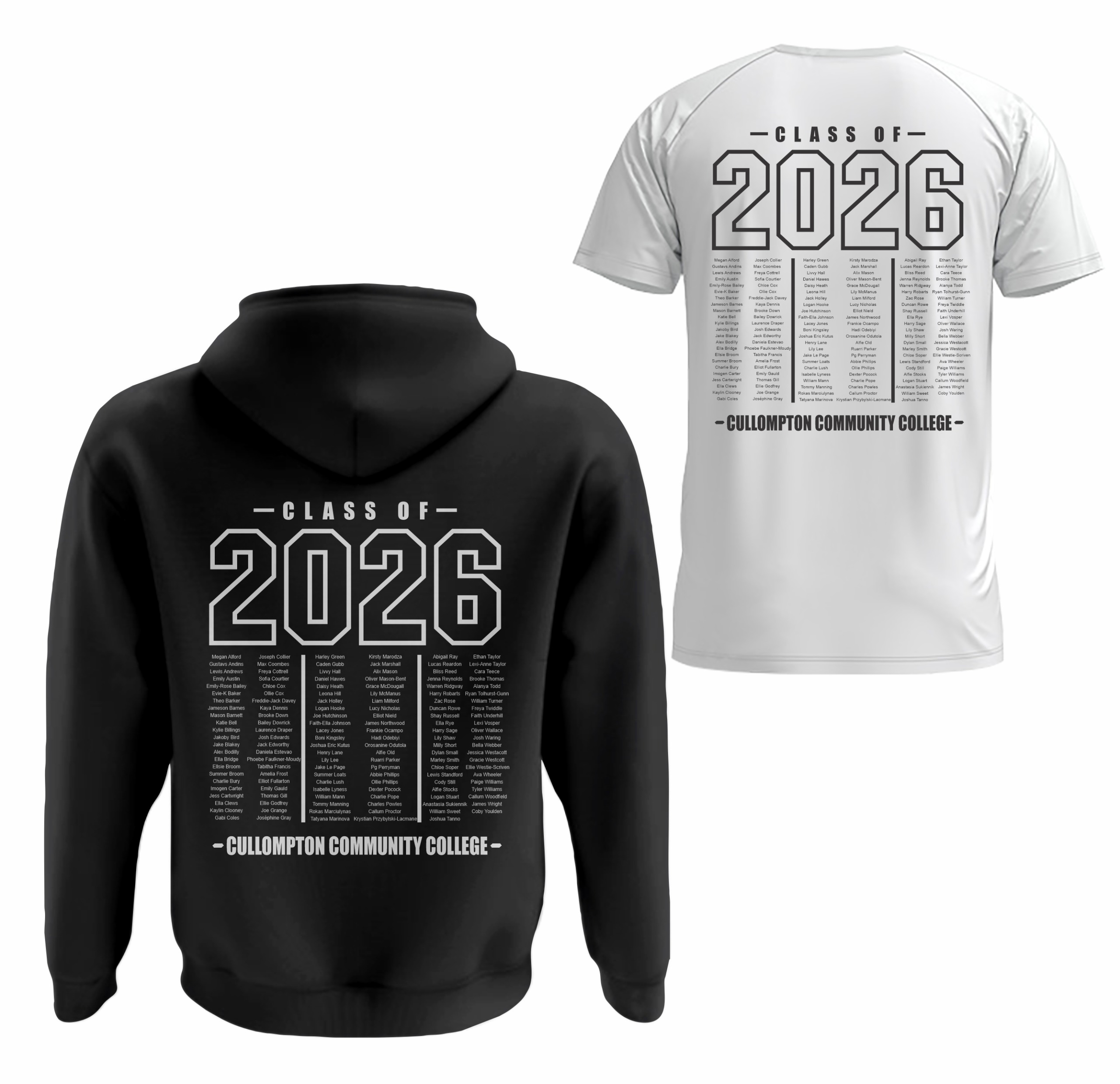 Cullompton Community College Leavers hoodies + T Shirt ( Black )