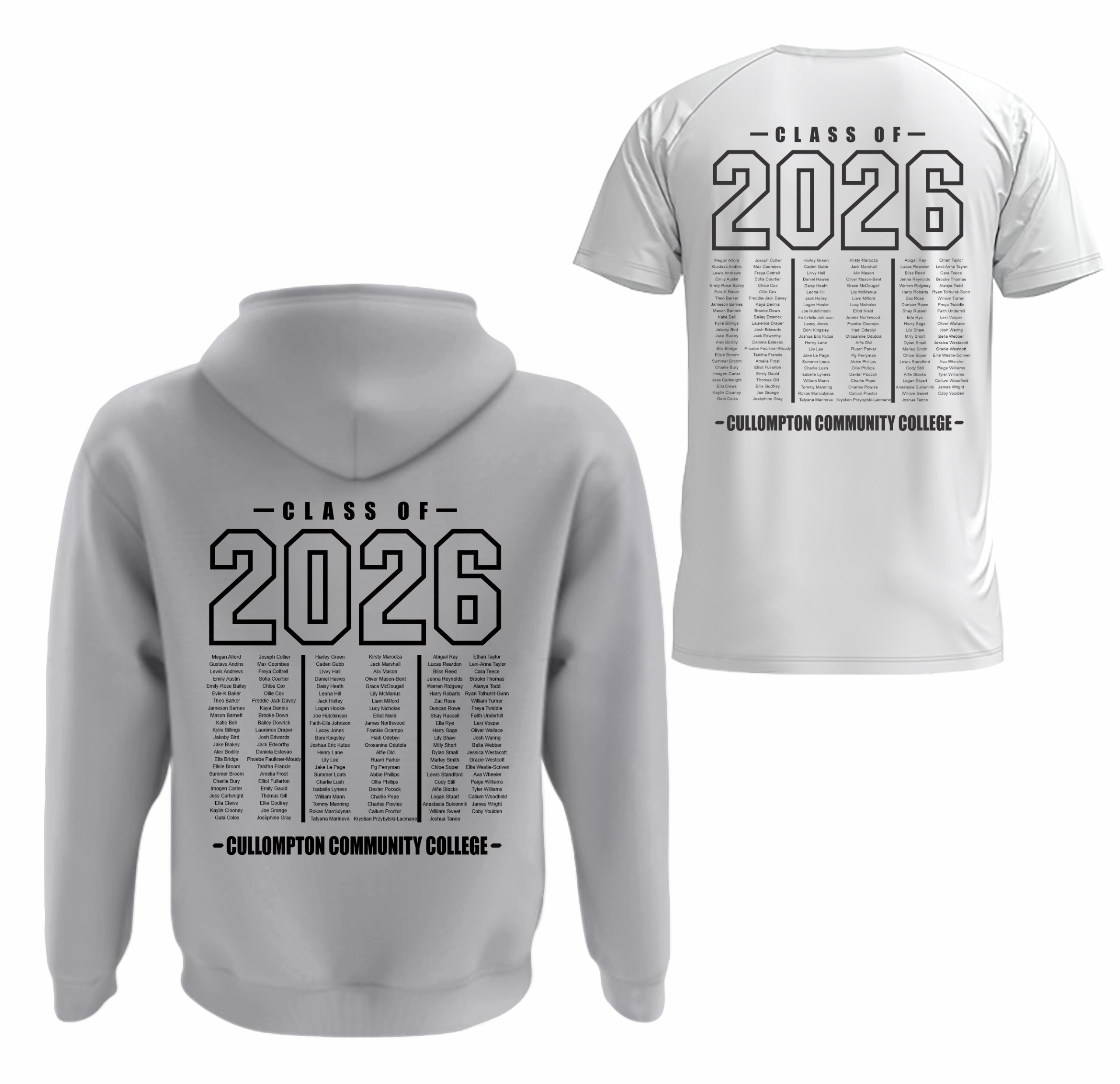 Cullompton Community College Leavers hoodies + T Shirt ( Heather Grey )
