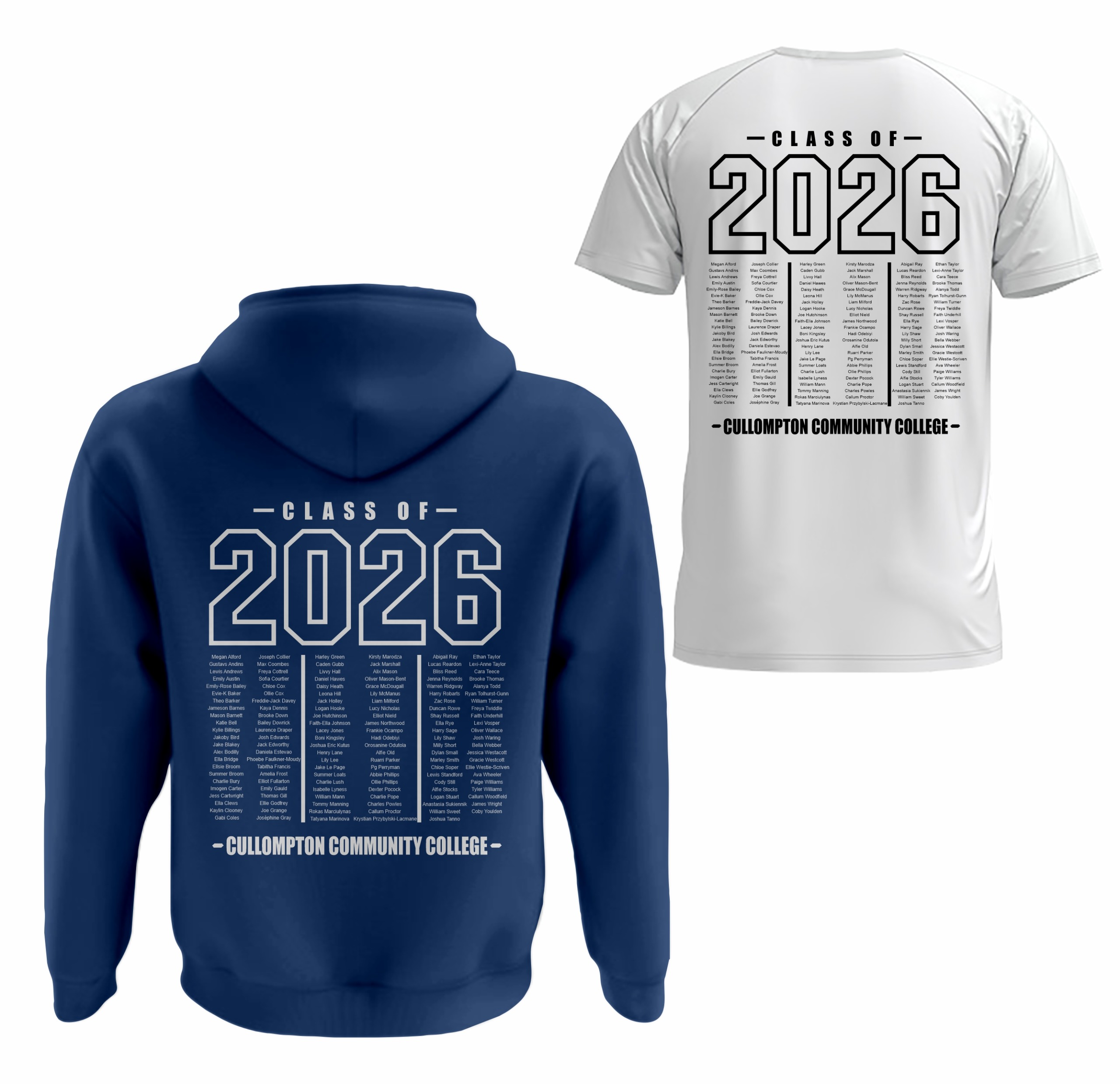 Cullompton Community College Leavers hoodies + T Shirt ( Navy Blue )