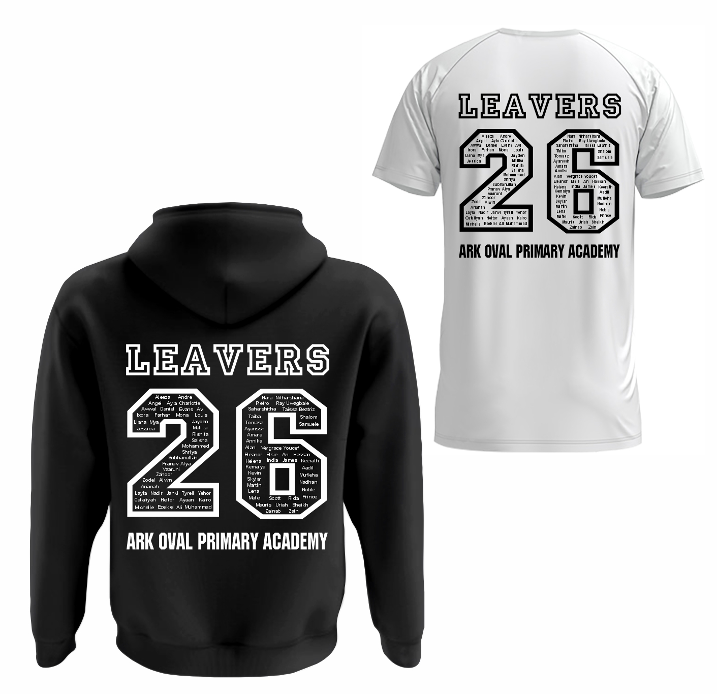 Ark Oval Primary Academy Leavers Hoodie + T-Shirt ( Black )