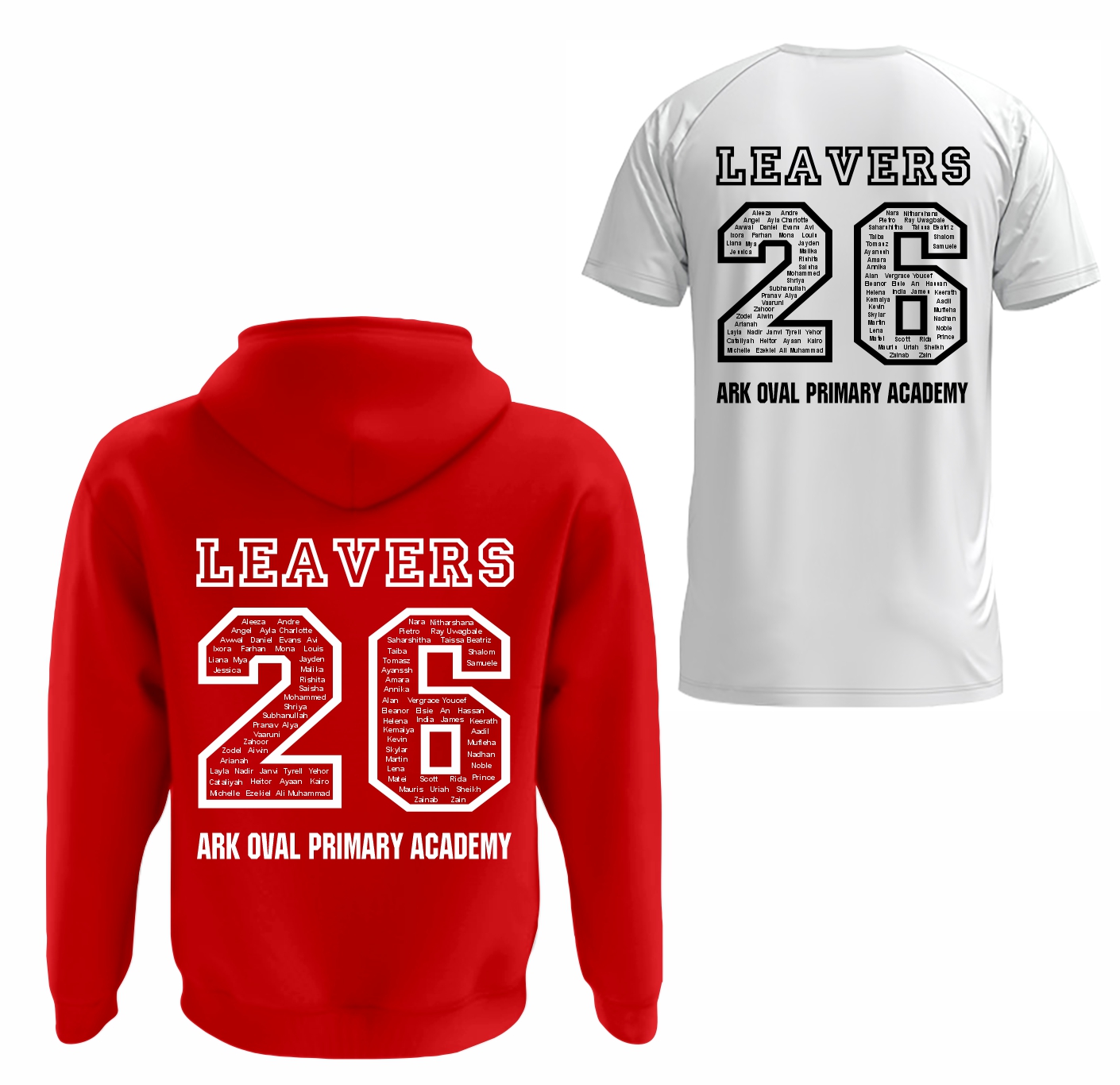 Ark Oval Primary Academy Leavers Hoodie + T-Shirt ( Red )